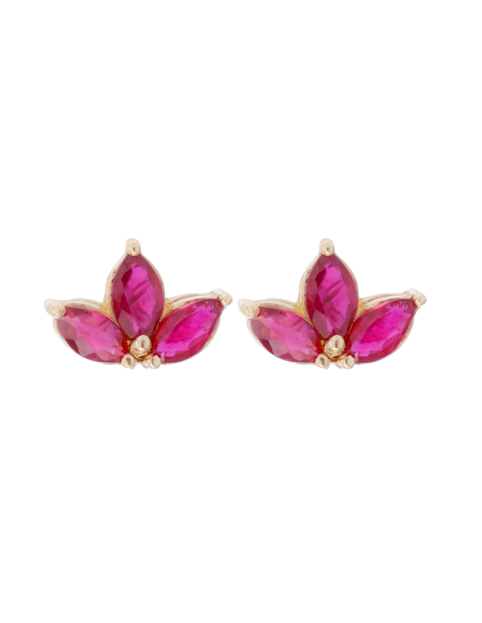 PAR DE FLOR DE LOTO RUBÍ