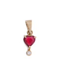DIJE CORAZÓN RUBÍ Y DIAMANTE