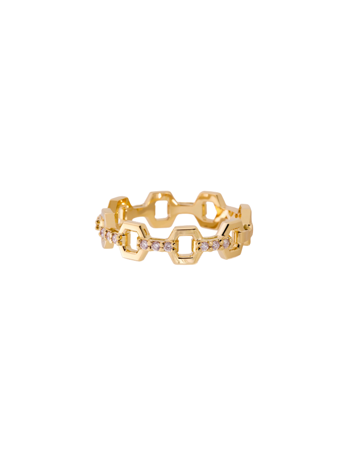 ANILLO HEXÁGONOS DIAMANTES