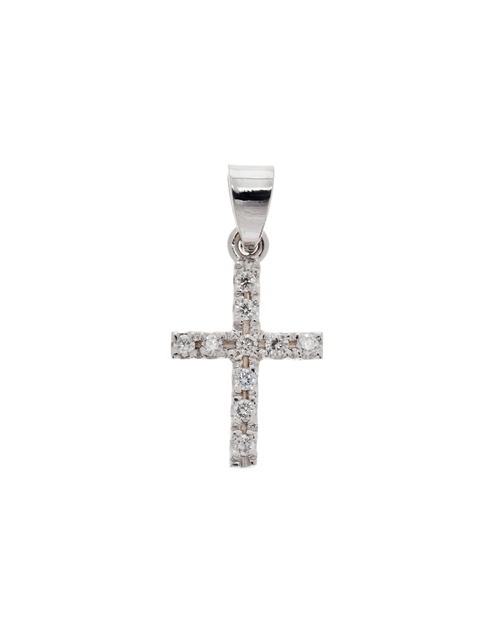 DIJE CRUZ TRADICIONAL DIAMANTES
