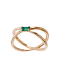 ANILLO CRUZADO ESMERALDA BAGUETTE