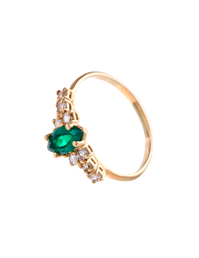 ANILLO ESMERALDA MARQUISSE DIAMANTES REDONDOS