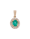 DIJE ESMERALDA OVALADA HALO DIAMANTES