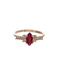 ANILLO RUBÍ MARQUISSE Y DIAMANTES REDONDOS