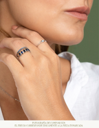 ANILLO ZAFIROS MARQUISSE Y DIAMANTES REDONDOS