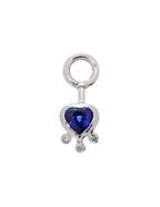 CHARM CORAZÓN ZAFIRO Y 3 DIAMANTES