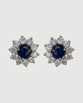 PAR FLOR ZAFIRO CON DIAMANTES