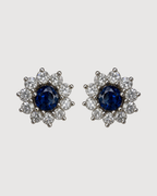 PAR FLOR ZAFIRO CON DIAMANTES