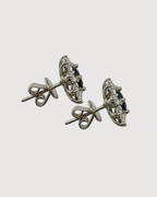 PAR FLOR ZAFIRO CON DIAMANTES